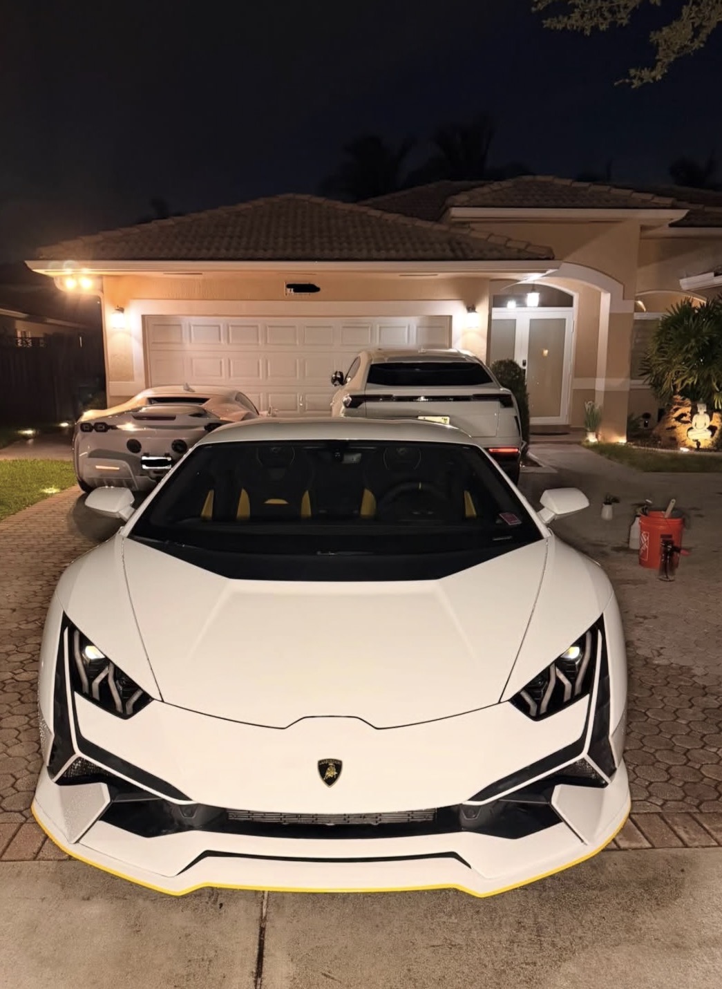 White Lamborghini after paint correction and premium coating application
